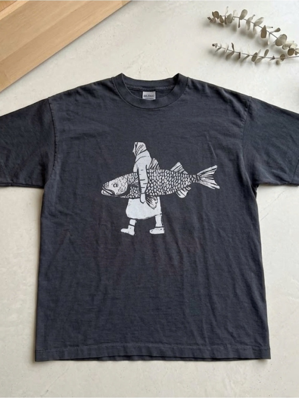White Fish Gildan Black Short-Sleeve Tee Graphic